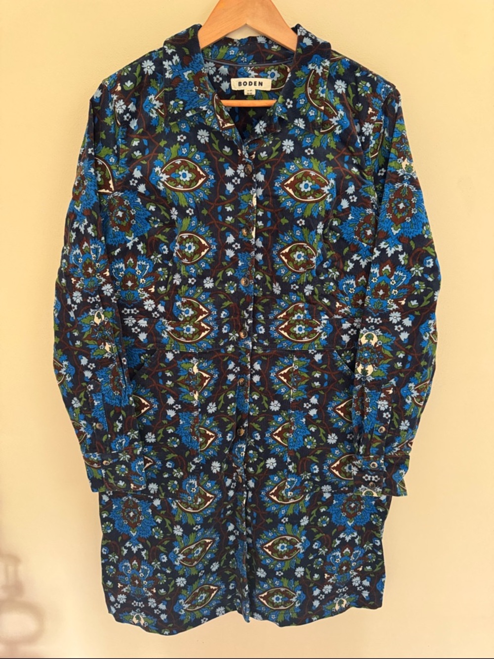 Boden Navy and Blue corduroy dress